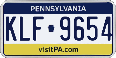 PA license plate KLF9654