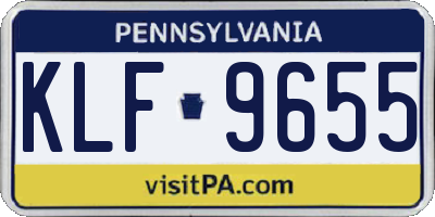PA license plate KLF9655