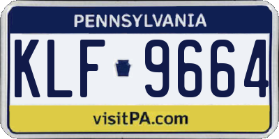 PA license plate KLF9664