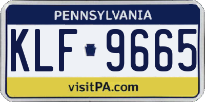 PA license plate KLF9665