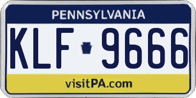 PA license plate KLF9666