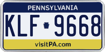 PA license plate KLF9668