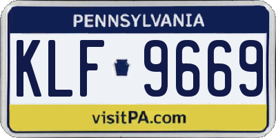 PA license plate KLF9669
