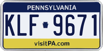 PA license plate KLF9671