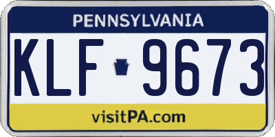 PA license plate KLF9673