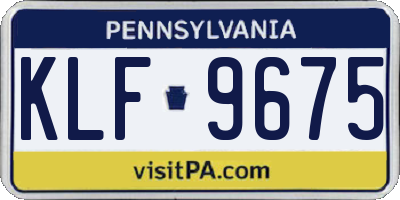 PA license plate KLF9675