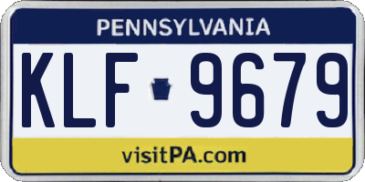 PA license plate KLF9679
