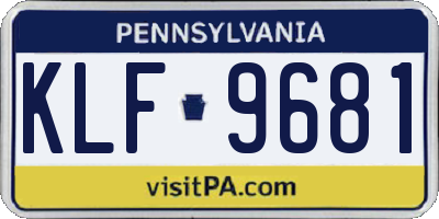 PA license plate KLF9681