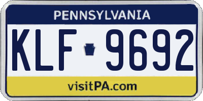 PA license plate KLF9692