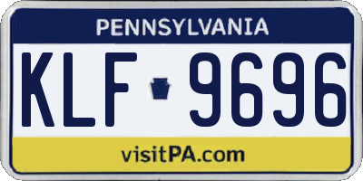PA license plate KLF9696