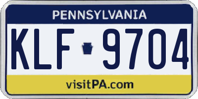 PA license plate KLF9704