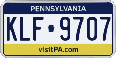 PA license plate KLF9707