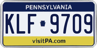 PA license plate KLF9709