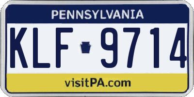 PA license plate KLF9714