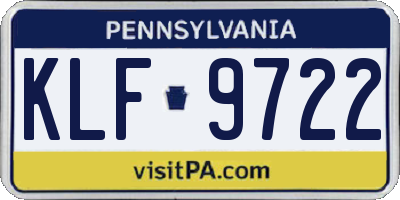 PA license plate KLF9722