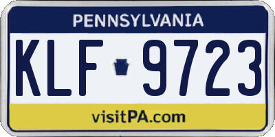 PA license plate KLF9723