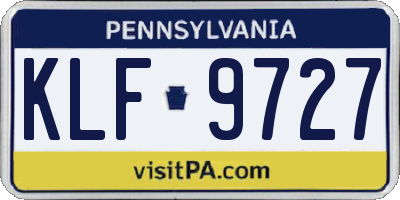 PA license plate KLF9727