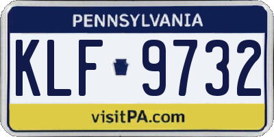 PA license plate KLF9732