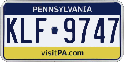 PA license plate KLF9747