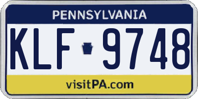 PA license plate KLF9748
