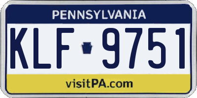 PA license plate KLF9751
