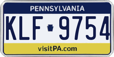 PA license plate KLF9754