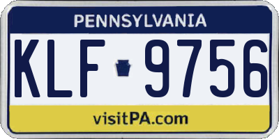 PA license plate KLF9756