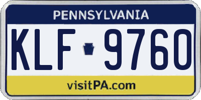 PA license plate KLF9760