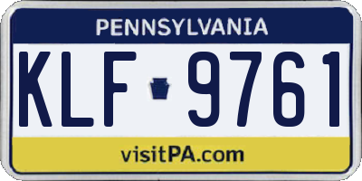PA license plate KLF9761
