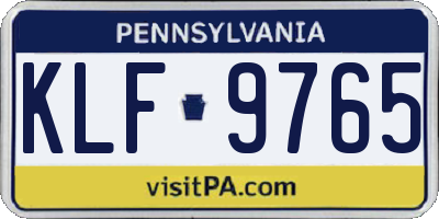 PA license plate KLF9765