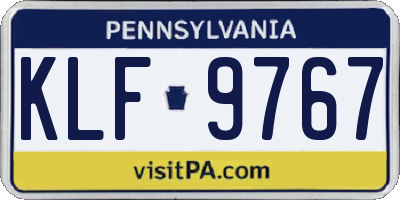 PA license plate KLF9767