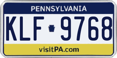 PA license plate KLF9768
