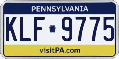 PA license plate KLF9775