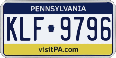 PA license plate KLF9796