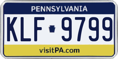 PA license plate KLF9799