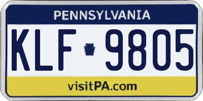 PA license plate KLF9805