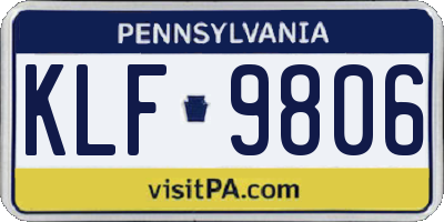 PA license plate KLF9806