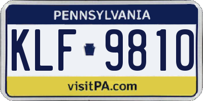 PA license plate KLF9810