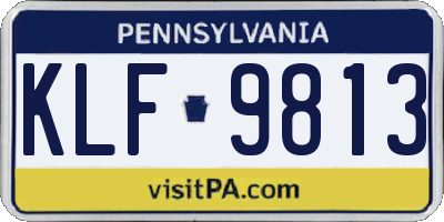PA license plate KLF9813