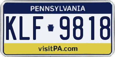 PA license plate KLF9818