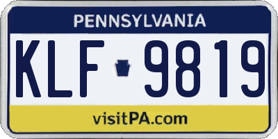PA license plate KLF9819