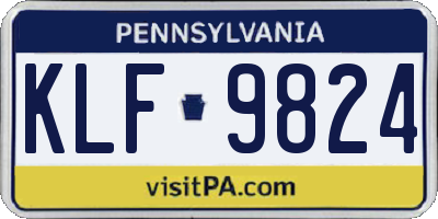 PA license plate KLF9824