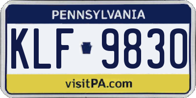 PA license plate KLF9830