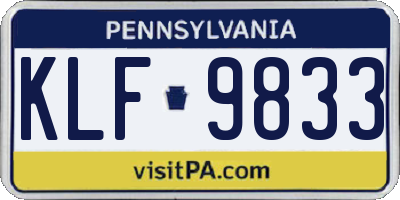 PA license plate KLF9833