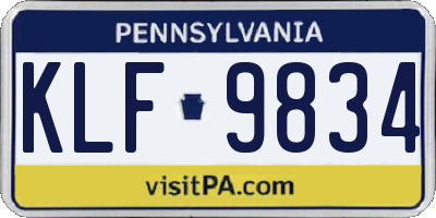 PA license plate KLF9834