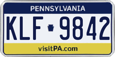 PA license plate KLF9842