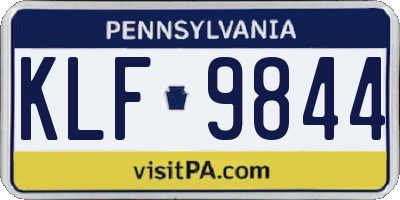 PA license plate KLF9844