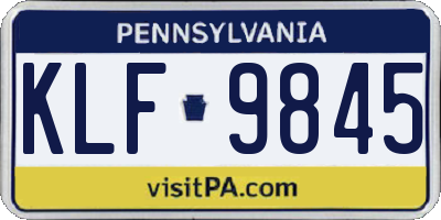 PA license plate KLF9845