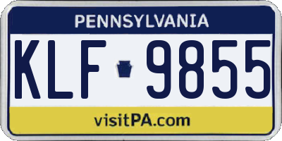 PA license plate KLF9855
