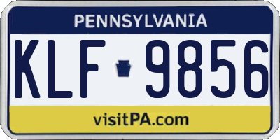 PA license plate KLF9856